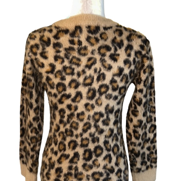 Harper Heritage Francesca’s Leopard Animal Print Fuzzy Sweater Mini Dress - XS - Picture 8 of 12